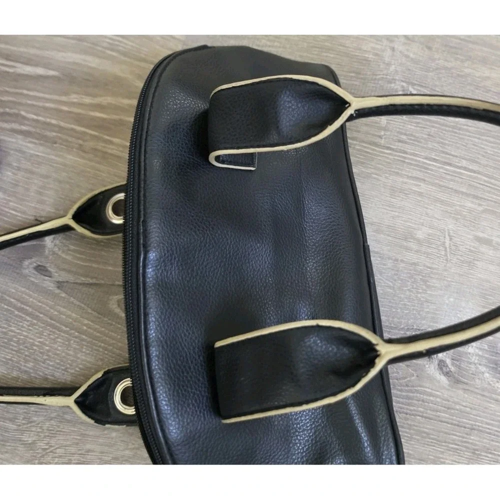 Vintage Chateau Y2K Black Hobo Bag Double Buckle Hardware Grunge Shoulder Purse